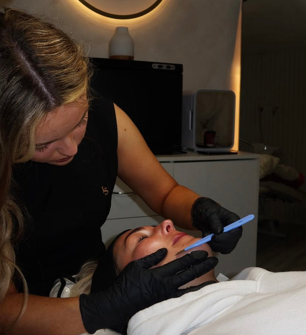 Dermaplaning treatment being performed at HLP Advanced Skin clinic in Prestatyn, North Wales